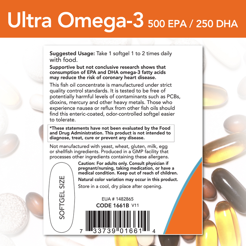 Ultra Omega 3 - 500 EPA/250 DHA (90 softgels)