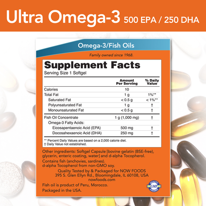 Ultra Omega 3 - 500 EPA/250 DHA (90 softgels)