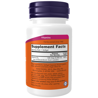 Vitamina D3 - 5,000 IU (120 softgels)
