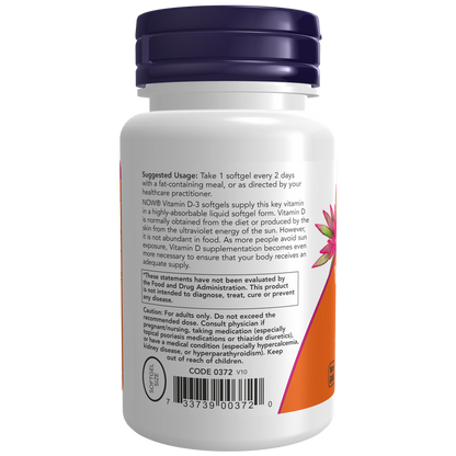Vitamina D3 - 5,000 IU (120 softgels)